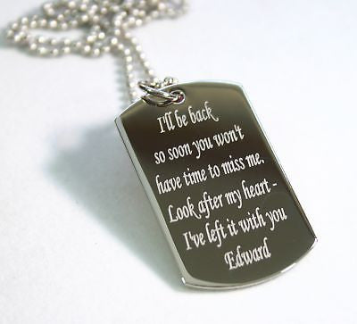 REMEMBER ME, MESSAGE, QUOTE, LOVE, DOG TAG NECKLACE STAINLESS STEEL - Samstagsandmore