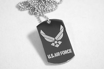 PERSONALIZED AIR FORCE MILITARY STAINLESS STEEL DOG TAG NECKLACE - Samstagsandmore