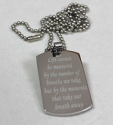 LIVE LIFE QUOTE POEM SOLID STAINLESS STEEL MOTIVATIONAL DOG TAG - Samstagsandmore