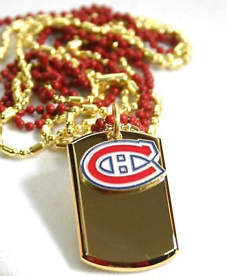 NHL MONTREAL CANADIEN'S STAINLESS IPG GOLD NECKLACE DOGTAG PENDANT ENGRAVE - Samstagsandmore