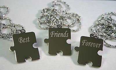 PERSONALIZED PUZZLE PIECES PENDANTS NECKLACE THREE - Samstagsandmore