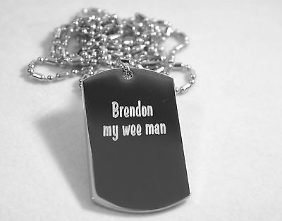 PERSONALIZED PICTURE STAINLESS STEEL DOG TAG AND NECKLACE ENGRAVE YOUR MESSAGE silver2950photo1 - Samstagsandmore