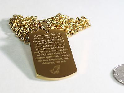 THE LORD'S PRAYER OUR FATHER NECKLACE POEM DOG TAG STAINLESS STEEL - Samstagsandmore
