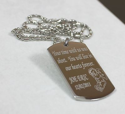 MEMORIAL TAG REMEMBER DOG TAG NECKLACE LOVED ONE STAINLESS STEEL - Samstagsandmore