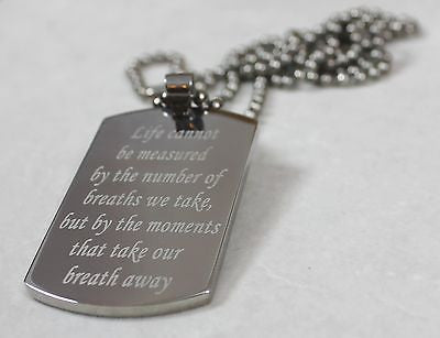 LIVE LIFE QUOTE POEM SOLID STAINLESS STEEL MOTIVATIONAL TAG NECKLACE - Samstagsandmore