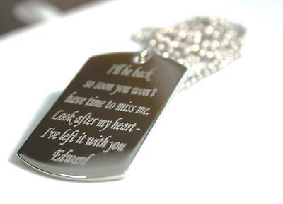 REMEMBER ME, MESSAGE, QUOTE, LOVE, DOG TAG NECKLACE STAINLESS STEEL - Samstagsandmore