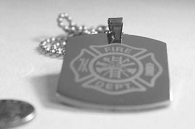 FIRE FIGHTER PRAYER/MALTESE CROSS 2SIDED ENGRAVED X LARGE THICK SOLID STAINLESS - Samstagsandmore