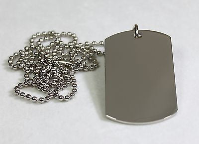 STAINLESS STEEL BLANK DOG TAG PENDANT NECKLACE - Samstagsandmore