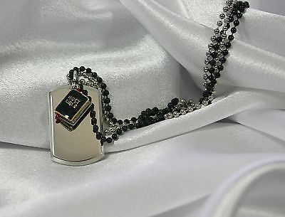 HOLY BIBLE CHARM, DOG TAG NECKLACE, 3D OR  CZ, FREE ENGRAVING - Samstagsandmore