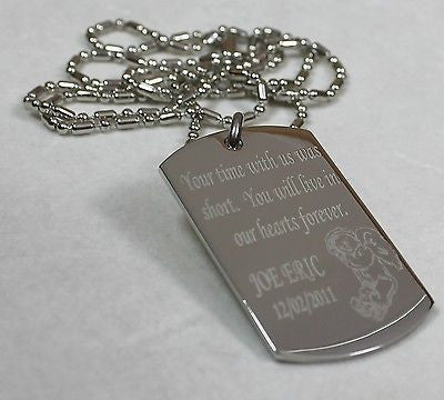 MEMORIAL TAG REMEMBER DOG TAG NECKLACE LOVED ONE STAINLESS STEEL - Samstagsandmore