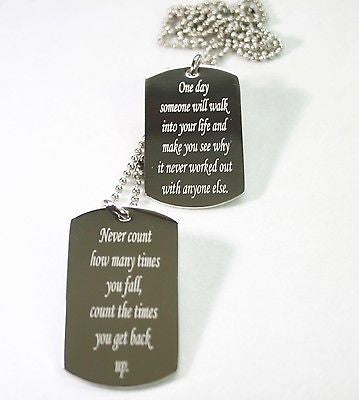 MOTIVATIONAL DOG TAGS STAINLESS  BELIEVE, POSITIVE, MILITARY STYLE  NECKLACE - Samstagsandmore