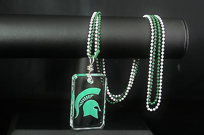 CRYSTAL DOG TAG MICHIGAN STATE SPARTANS OR YOUR LOGO PERSONALIZE - Samstagsandmore