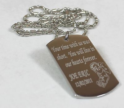MEMORIAL TAG REMEMBER DOG TAG NECKLACE LOVED ONE STAINLESS STEEL - Samstagsandmore