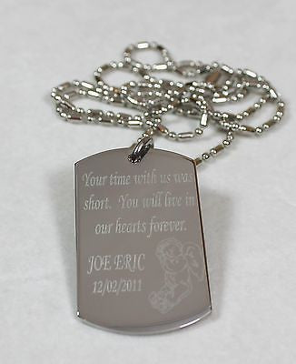 MEMORIAL TAG REMEMBER DOG TAG NECKLACE LOVED ONE STAINLESS STEEL - Samstagsandmore