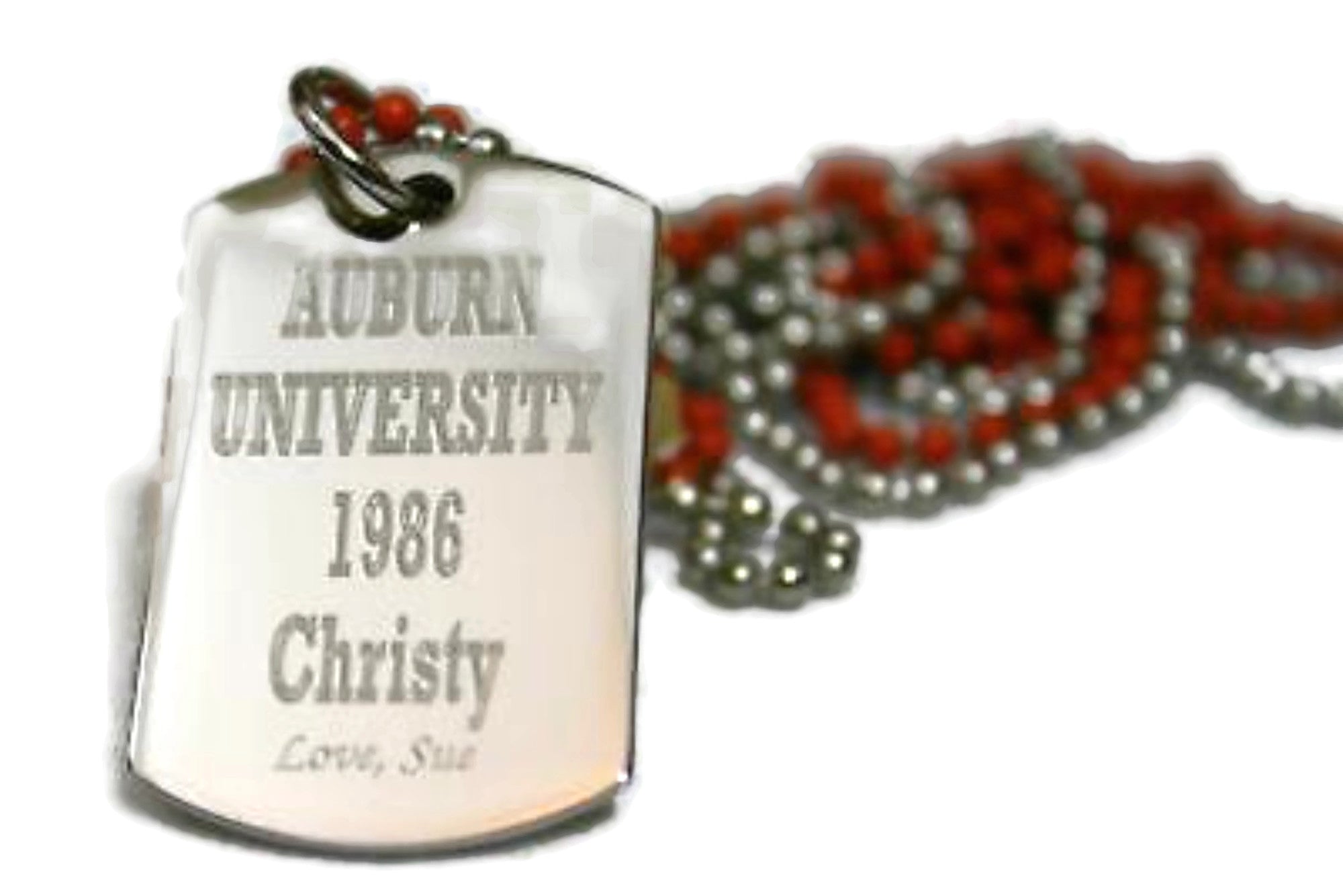 AUBURN UNIVERSITY  NECKLACE TAG PENDANT CHAIN STAINLESS STEEL DOG TAG - Samstagsandmore