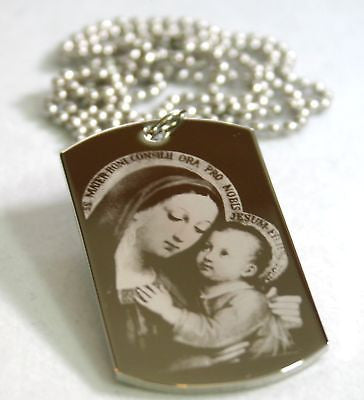 HAIL MARY WITH JESUS PRAYER SPECIAL DOG TAG NECKLACE STAINLESS STEEL - Samstagsandmore