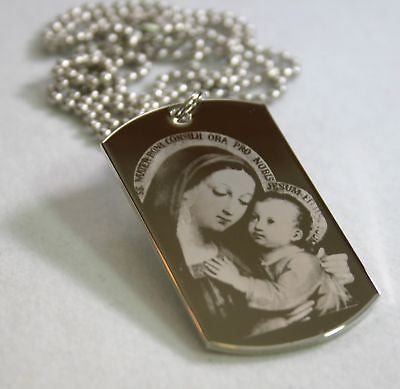 HAIL MARY WITH JESUS PRAYER SPECIAL DOG TAG NECKLACE STAINLESS STEEL - Samstagsandmore