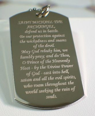 PRAYER TO ST. MICHAEL, CROSS 2S DOG TAG NECKLACE STAINLESS STEEL - Samstagsandmore