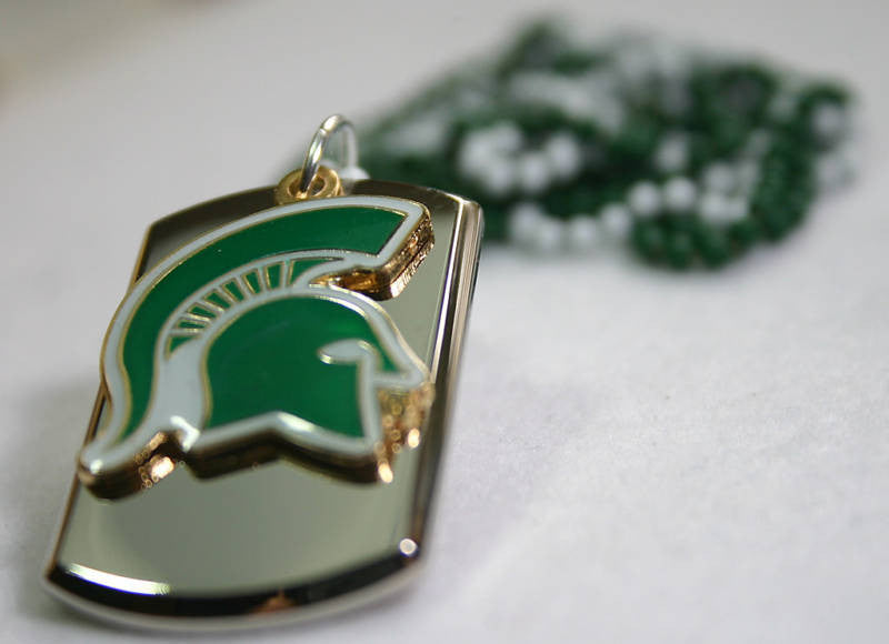 STAINLESS STEEL 3D TAG MICHIGAN STATE SPARTANS COLLEGE  NECKLACE TAG PENDANT - Samstagsandmore