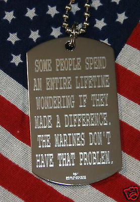 MARINES MAKE A DIFFERENCE HONOR DOG TAG NECKLACE STAINLESS STEEL - Samstagsandmore