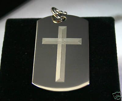 Cross / Serenity prayer dog tag necklace stainless steel - Samstagsandmore