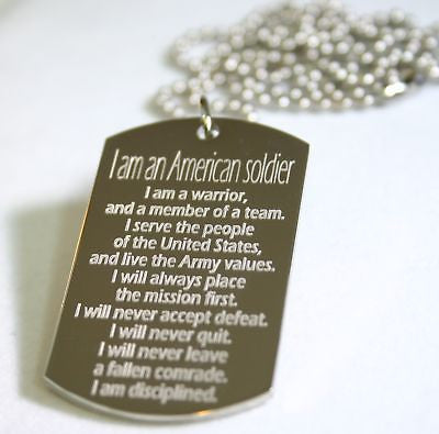I AM ARMY STRONG HONOR DOG TAG NECKLACE STAINLESS STEEL - Samstagsandmore