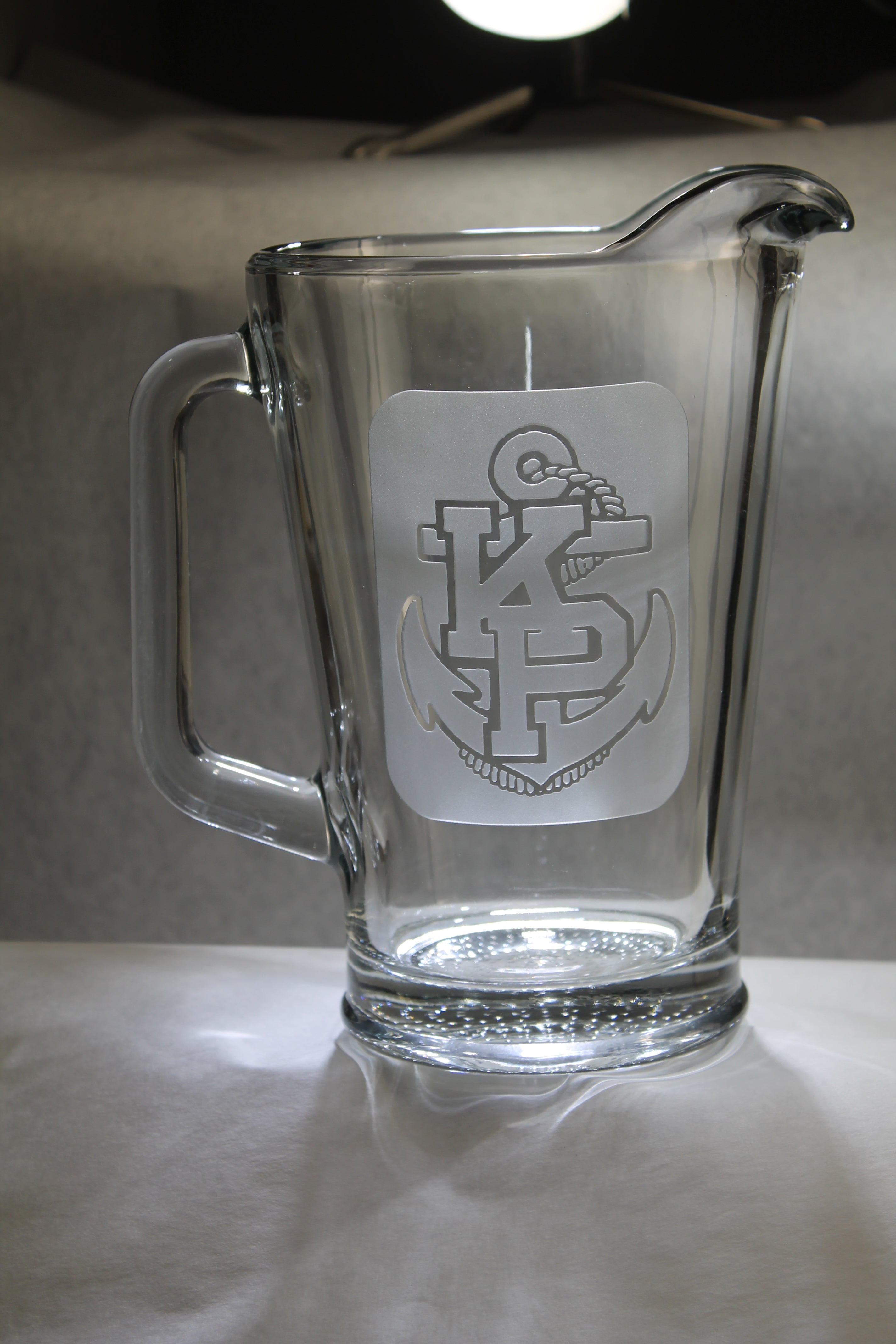 Heavyweight pitcher custom sand-carved 60 oz USNA USAFA USMMA USCGA USMA graduation commencement - Samstagsandmore