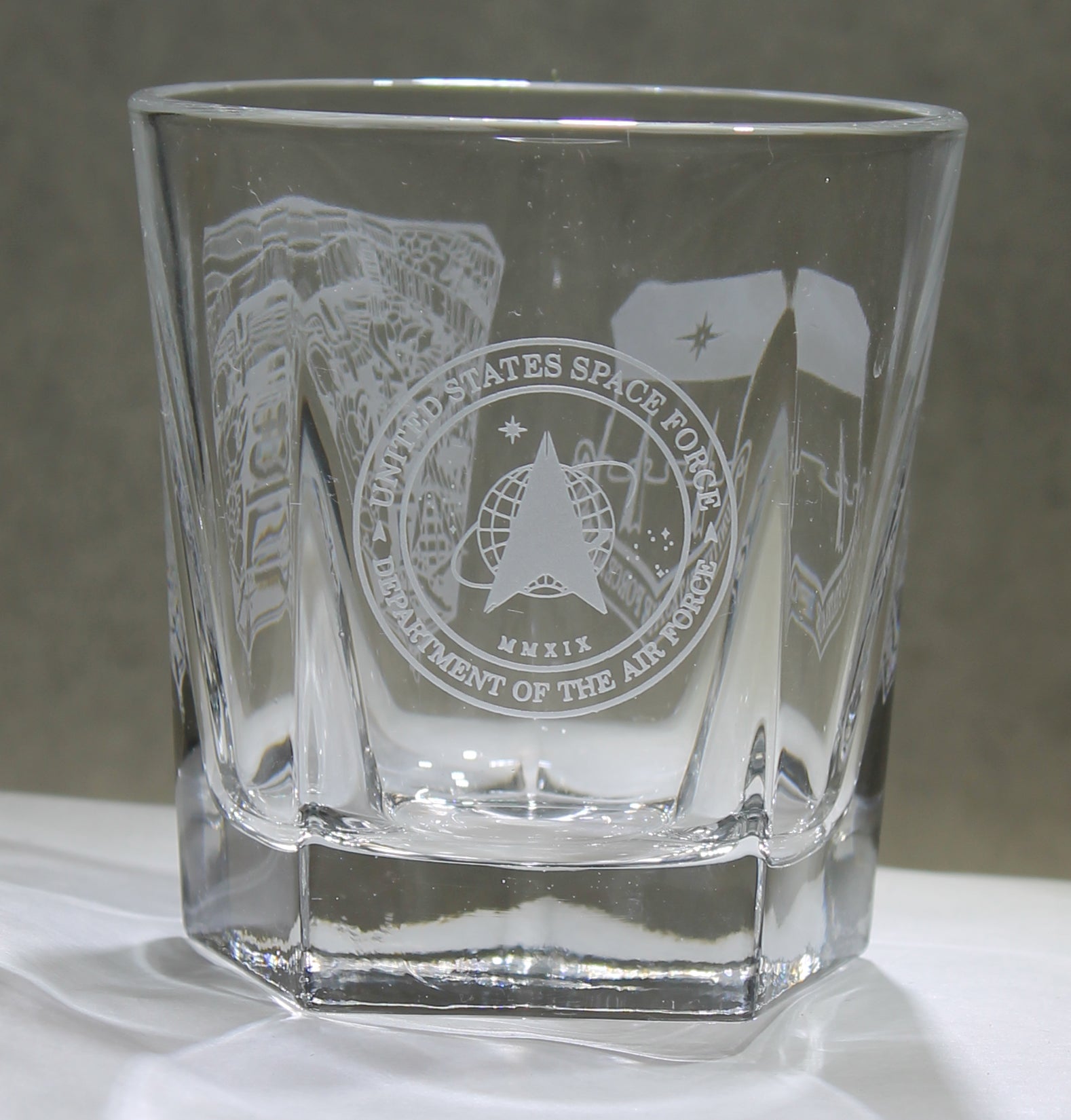 ROCKS GLASS 5-SIDED USNA USAFA USMMA SAND CARVED BOURBON WHISKEY SET OF 8 graduation commencement USCGA USMA - Samstagsandmore