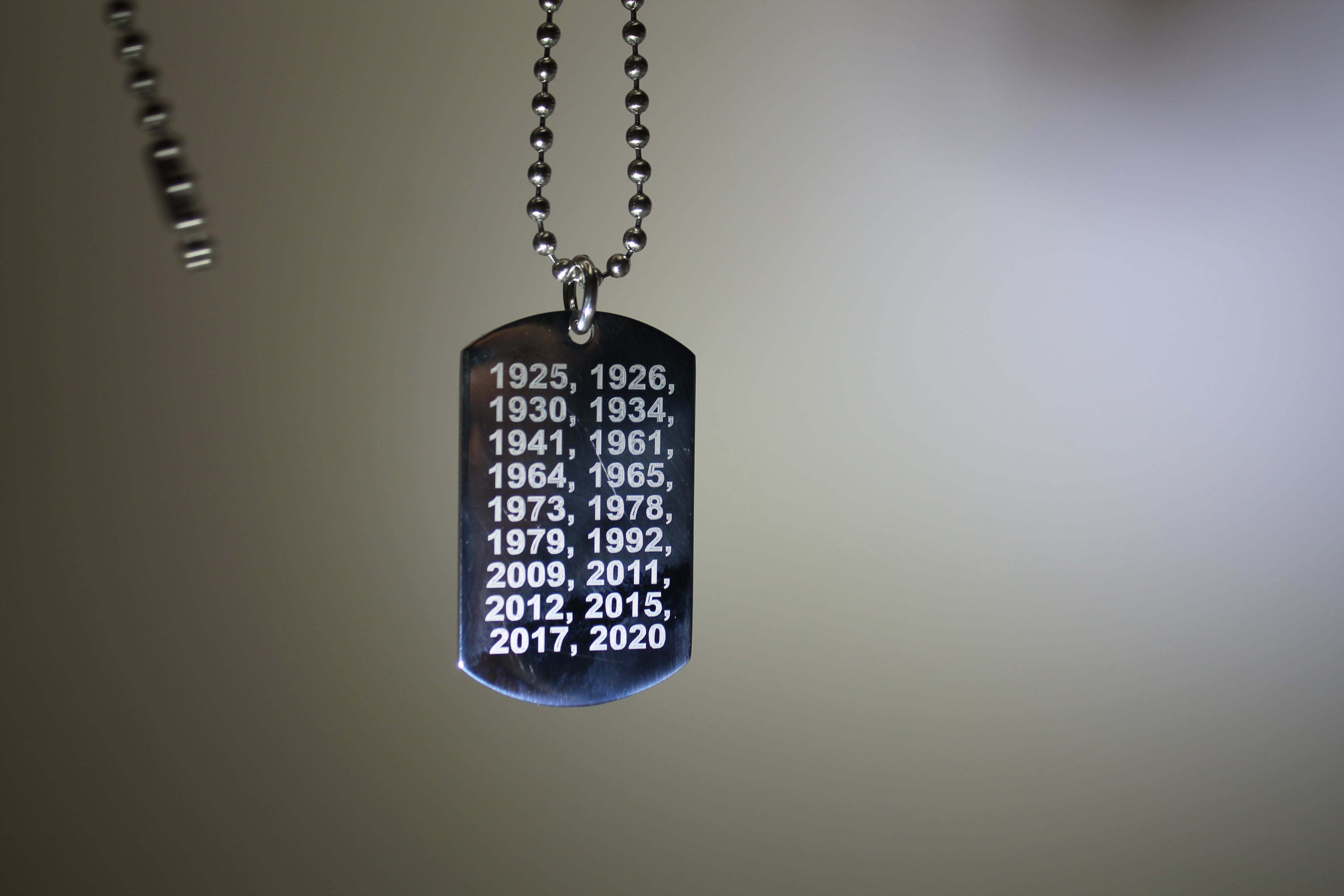 UNIVERSITY OF ALABAMA 18 NATIONAL CHAMPION 2020 STAINLESS STEEL DOG TAG NECKLACE - Samstagsandmore