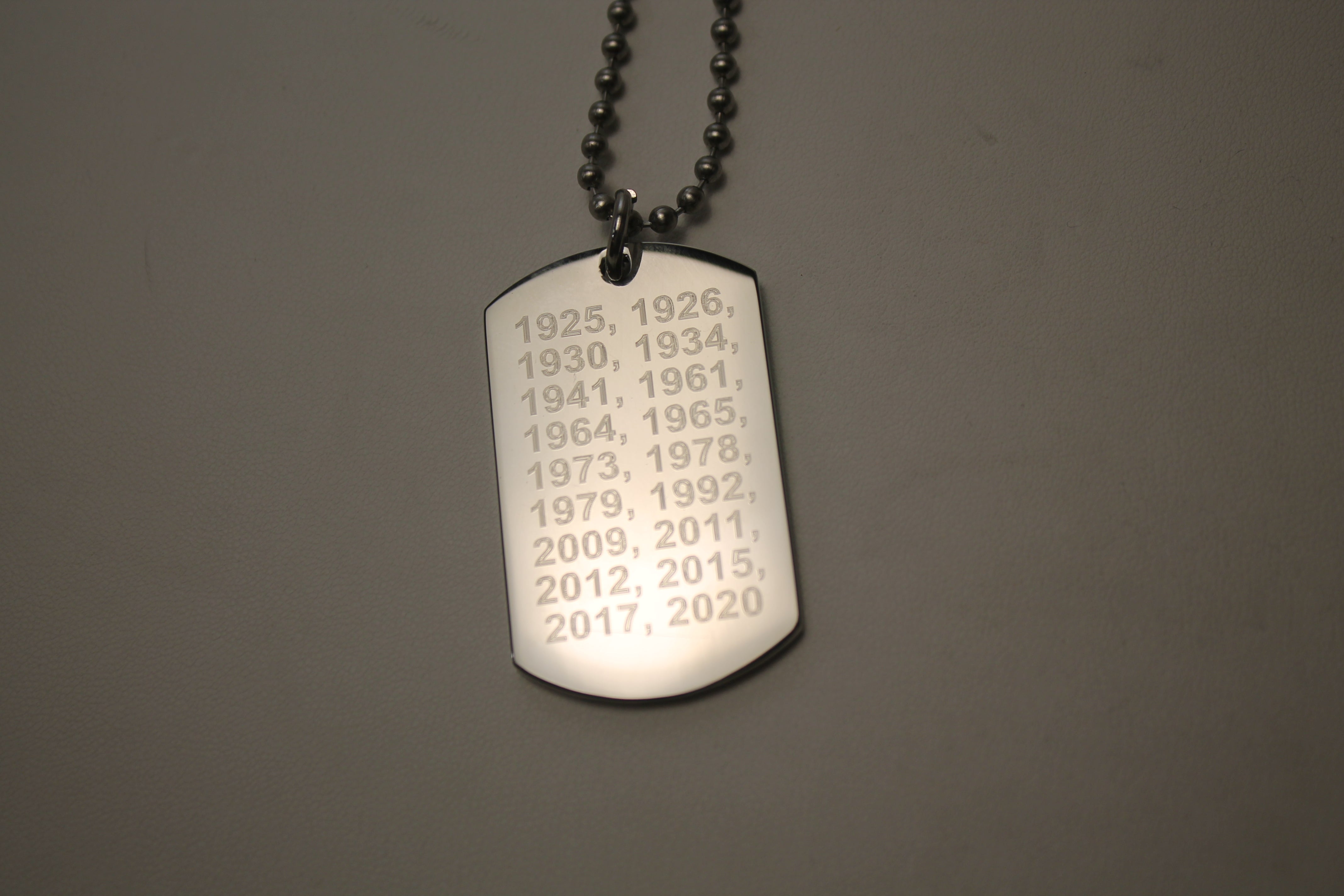 UNIVERSITY OF ALABAMA 18 NATIONAL CHAMPION 2020 STAINLESS STEEL DOG TAG NECKLACE - Samstagsandmore