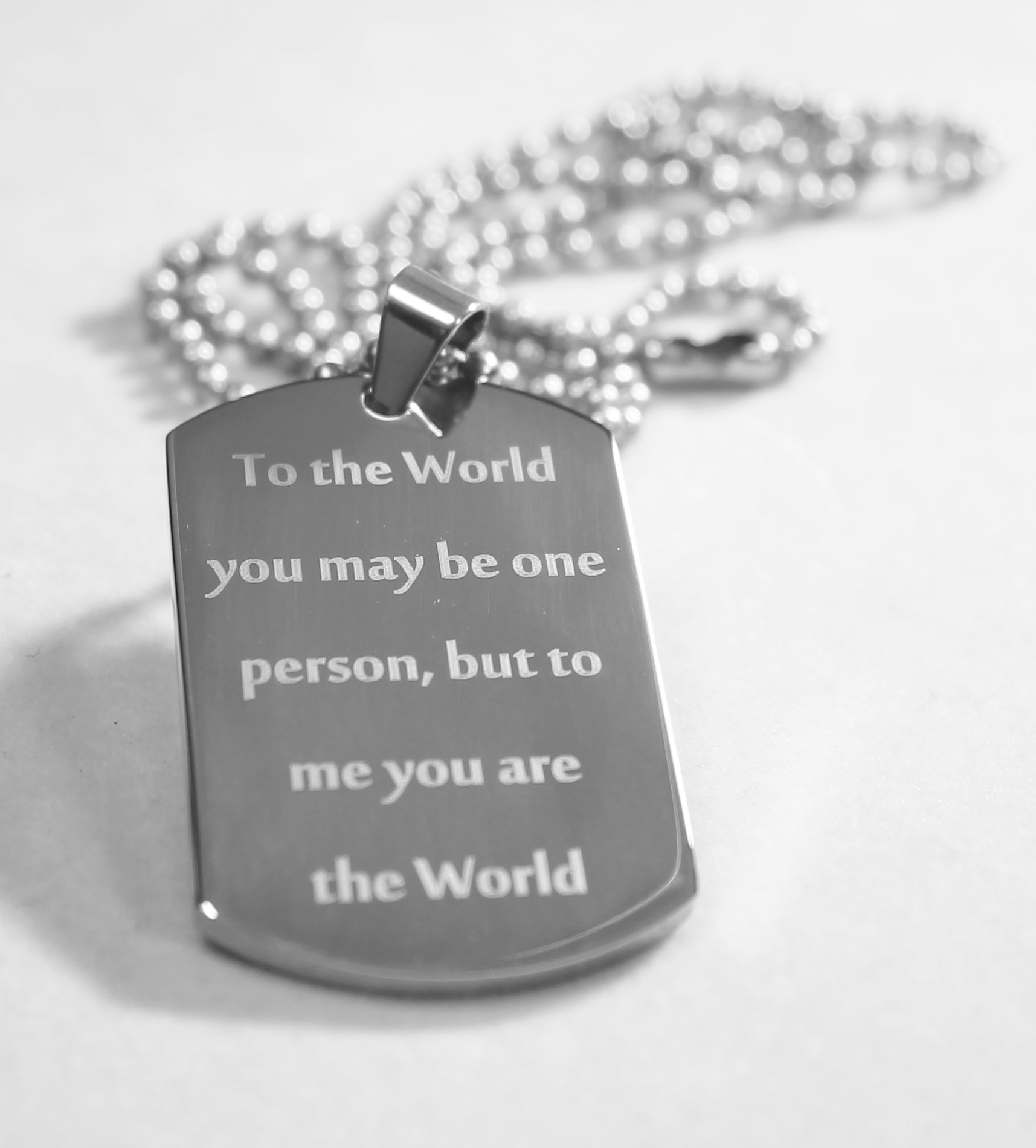 LOVE MOTIVATIONAL POSITIVE WORDS DAD SON MOM STAINLESS STEEL THICK DOG TAG - Samstagsandmore