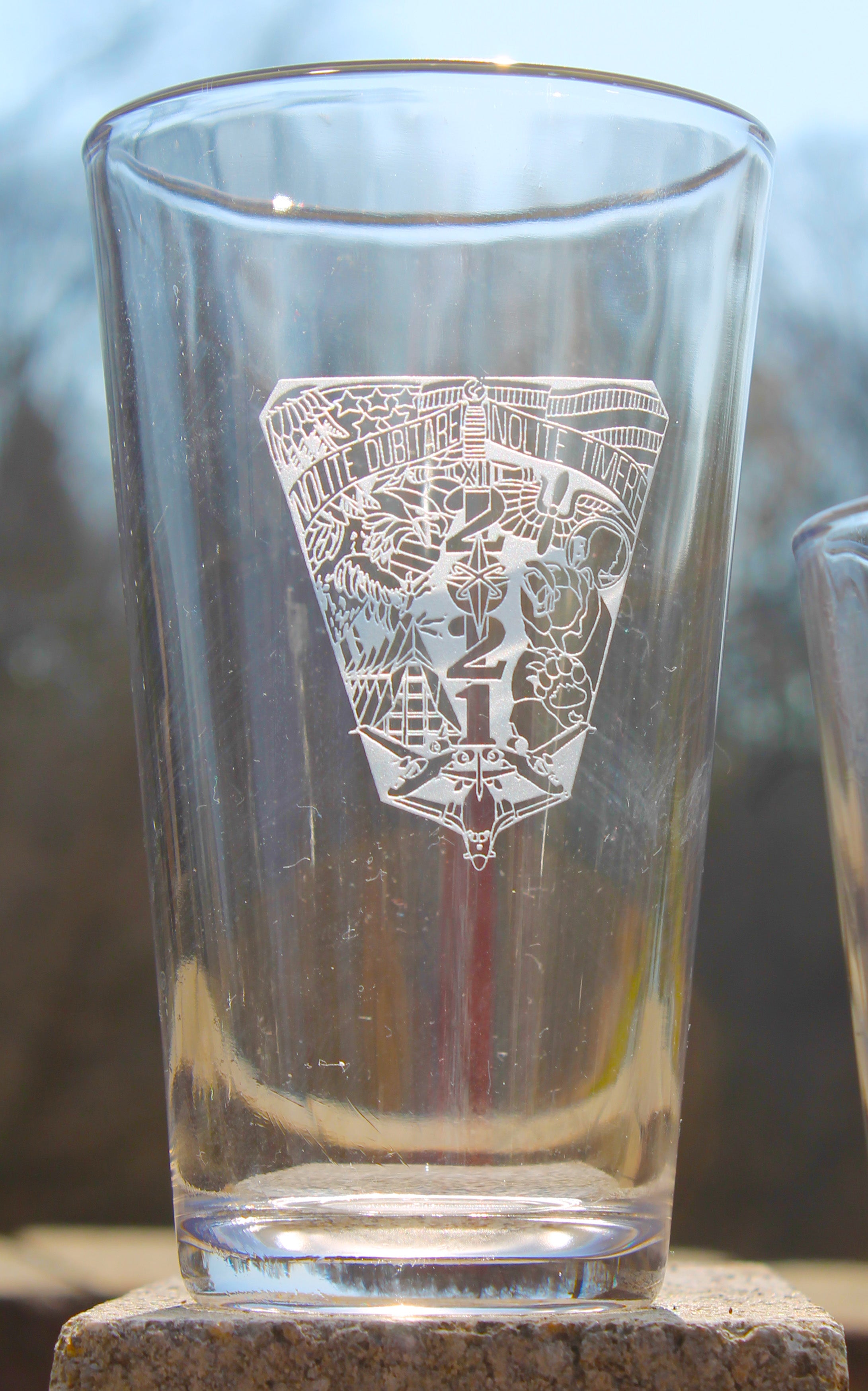 USAFA US Air Force Academy- Set of 4 - 16oz Pint Drink Glasses Custom Sand Carved - Samstagsandmore
