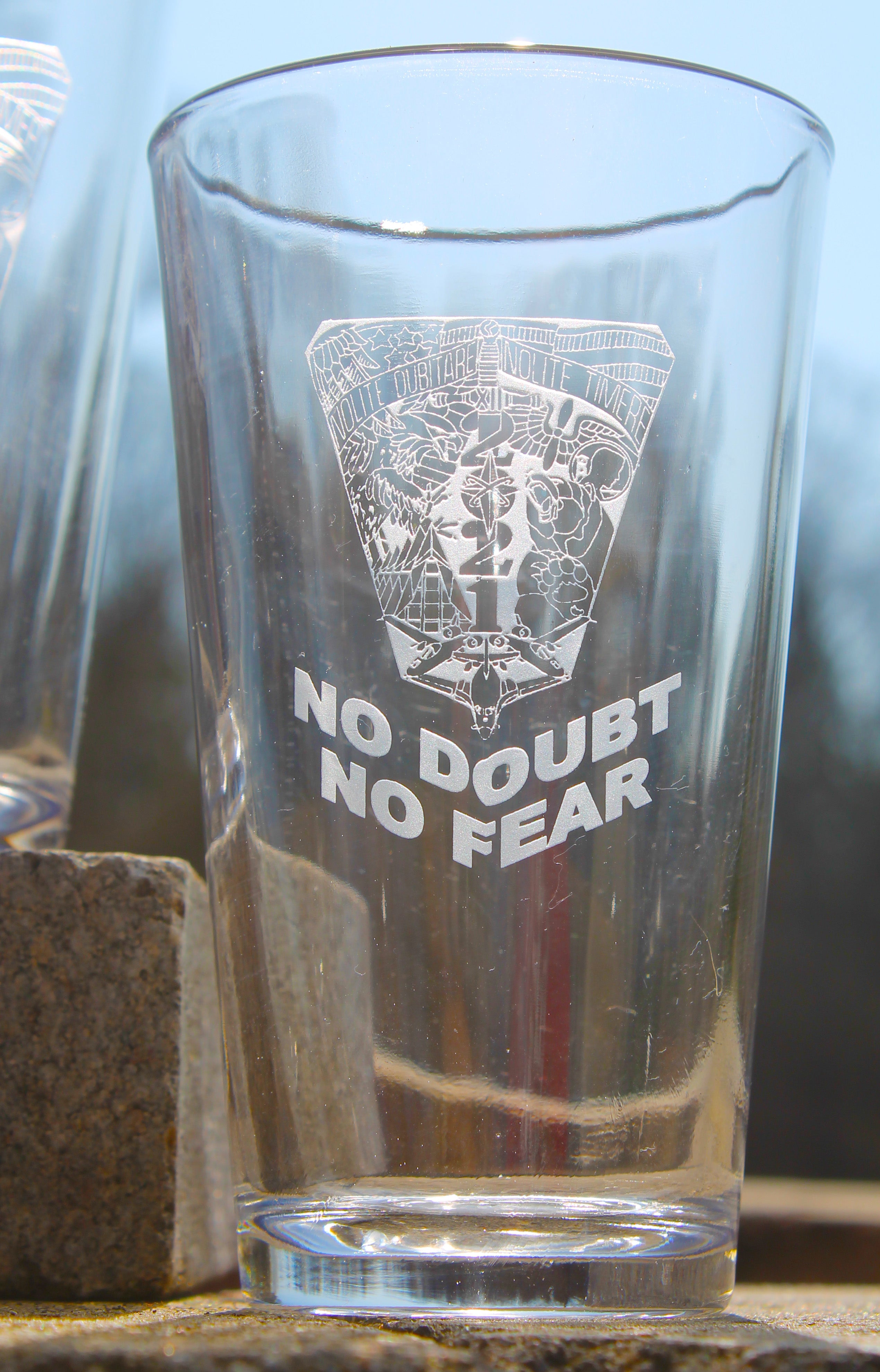 USAFA US Air Force Academy- Set of 4 - 16oz Pint Drink Glasses Custom Sand Carved - Samstagsandmore