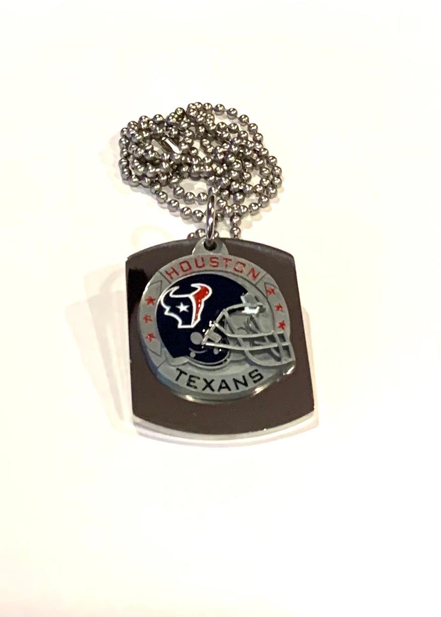 HOUSTON TEXANS  X LARGE PENDANT ON THICK STAINLESS STEEL DOG TAG - Samstagsandmore