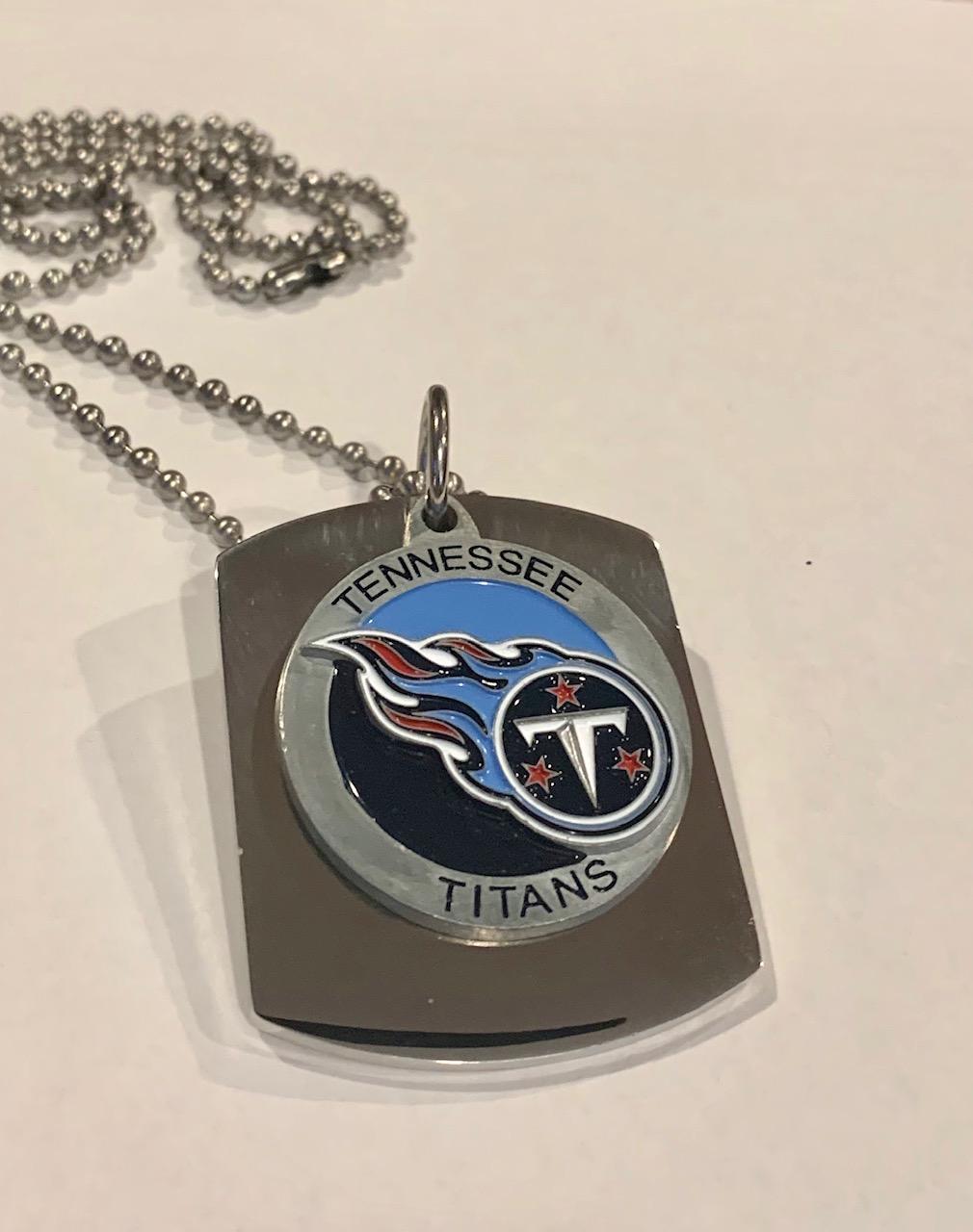 TENNESSEE TITANS X LARGE PENDANT ON THICK STAINLESS STEEL DOG TAG - Samstagsandmore