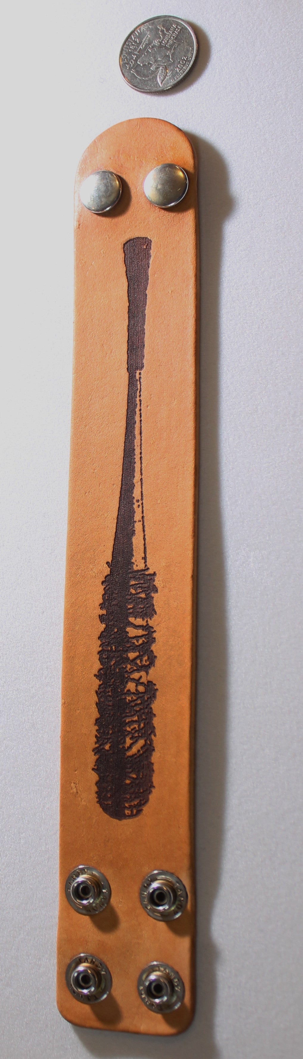 Bat barbed wired, Negan, walking dead laser engraved stained leather bracelet - Samstagsandmore