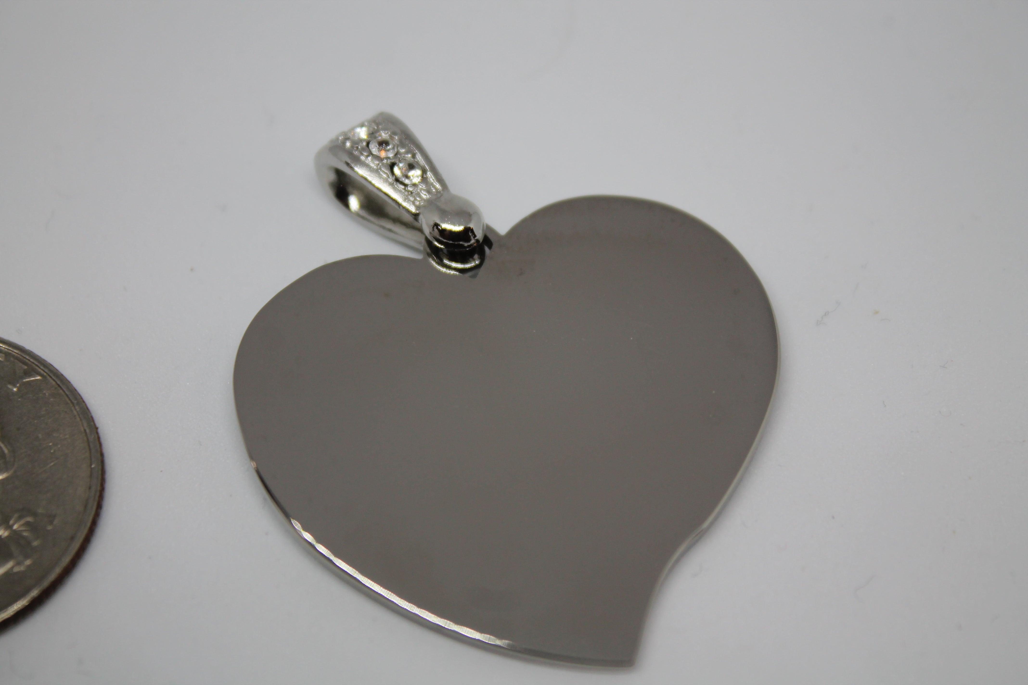 STAINLESS STEEL TEAR DROP HEART BLING BAIL  NO CHAIN - Samstagsandmore