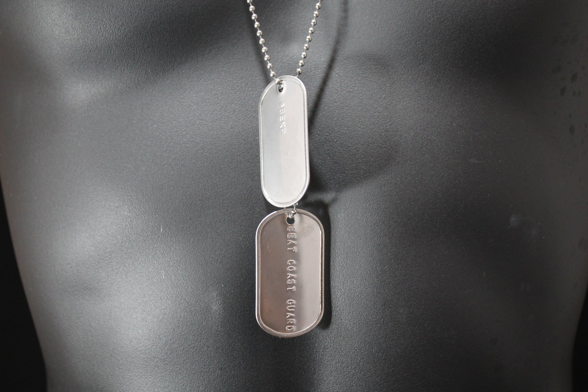 EMBOSSED GENUINE MILITARY DOG TAGS, MADE ON MILITARY MACHINE--USMMA #BEKP BEAT COAST GUARD - Samstagsandmore
