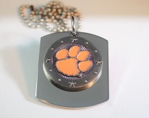 CLEMSON UNIVERSITY TIGERS PENDANT X LARGE  DOG TAG STAINLESS STEEL NECKLACE LOGO - Samstagsandmore