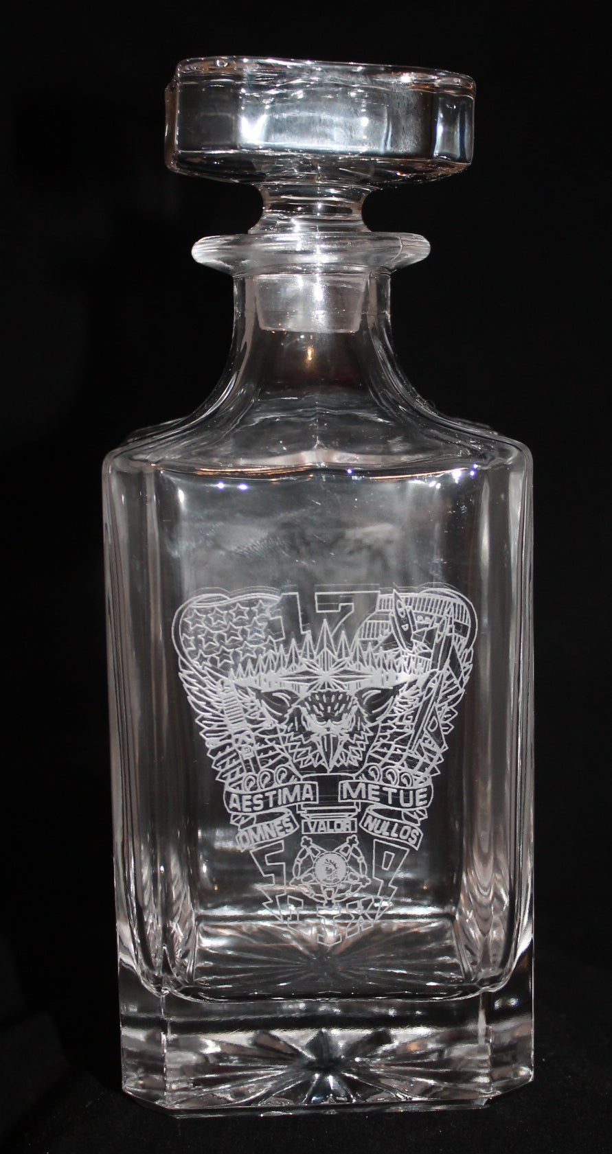 Crystal Whiskey Liquor Decanter Custom Engraved USNA USMMA USAFA graduation commencement - Samstagsandmore