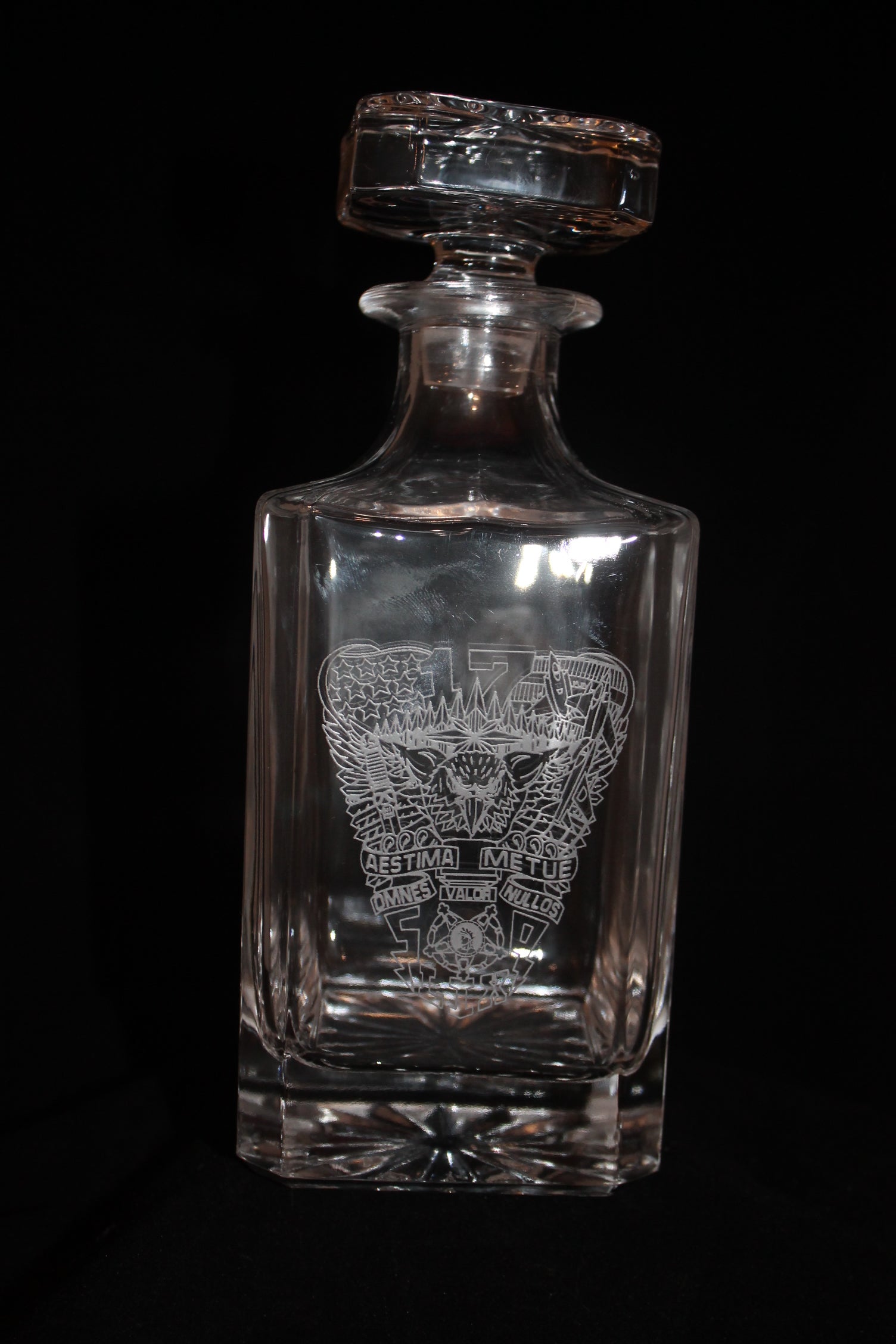 Crystal Whiskey Liquor Decanter Custom Engraved USNA USMMA USAFA graduation commencement - Samstagsandmore
