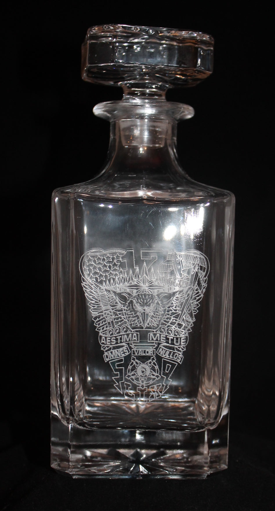 Crystal Whiskey Liquor Decanter Custom Engraved USNA USMMA USAFA graduation commencement - Samstagsandmore