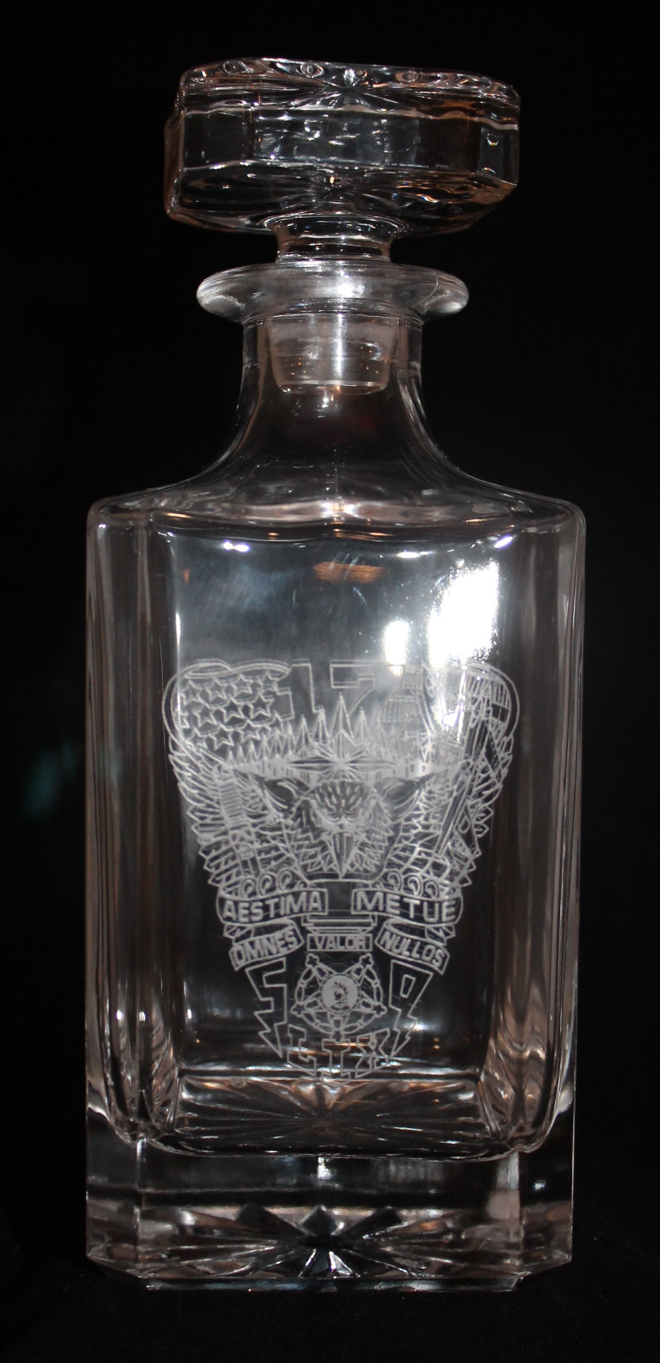 Crystal Whiskey Liquor Decanter Custom Engraved USNA USMMA USAFA graduation commencement - Samstagsandmore