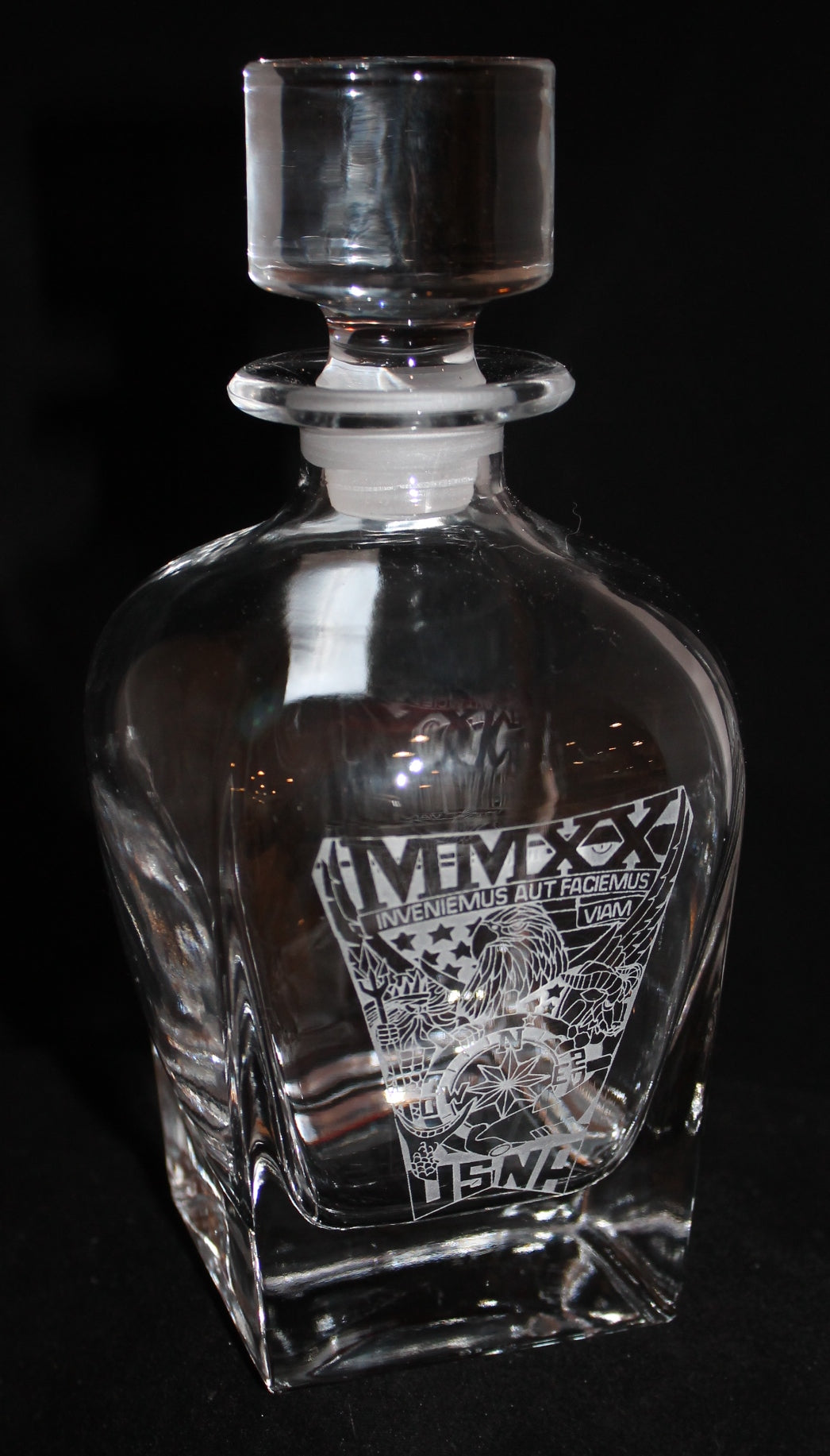 Crystal Whiskey Liquor Decanter Custom Engraved USNA USMMA USAFA graduation commencement - Samstagsandmore