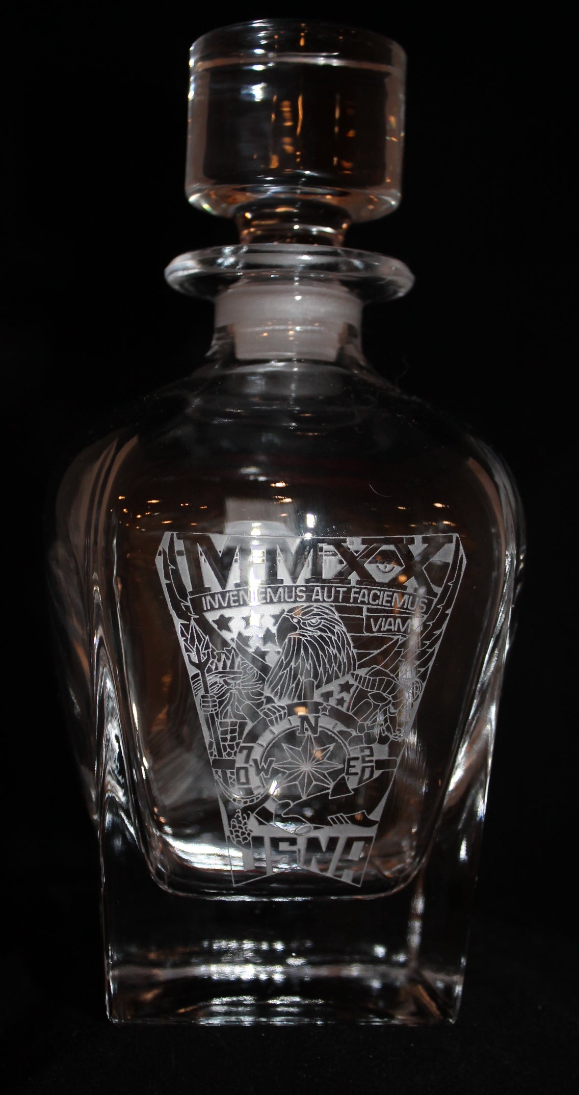 Crystal Whiskey Liquor Decanter Custom Engraved USNA USMMA USAFA graduation commencement - Samstagsandmore