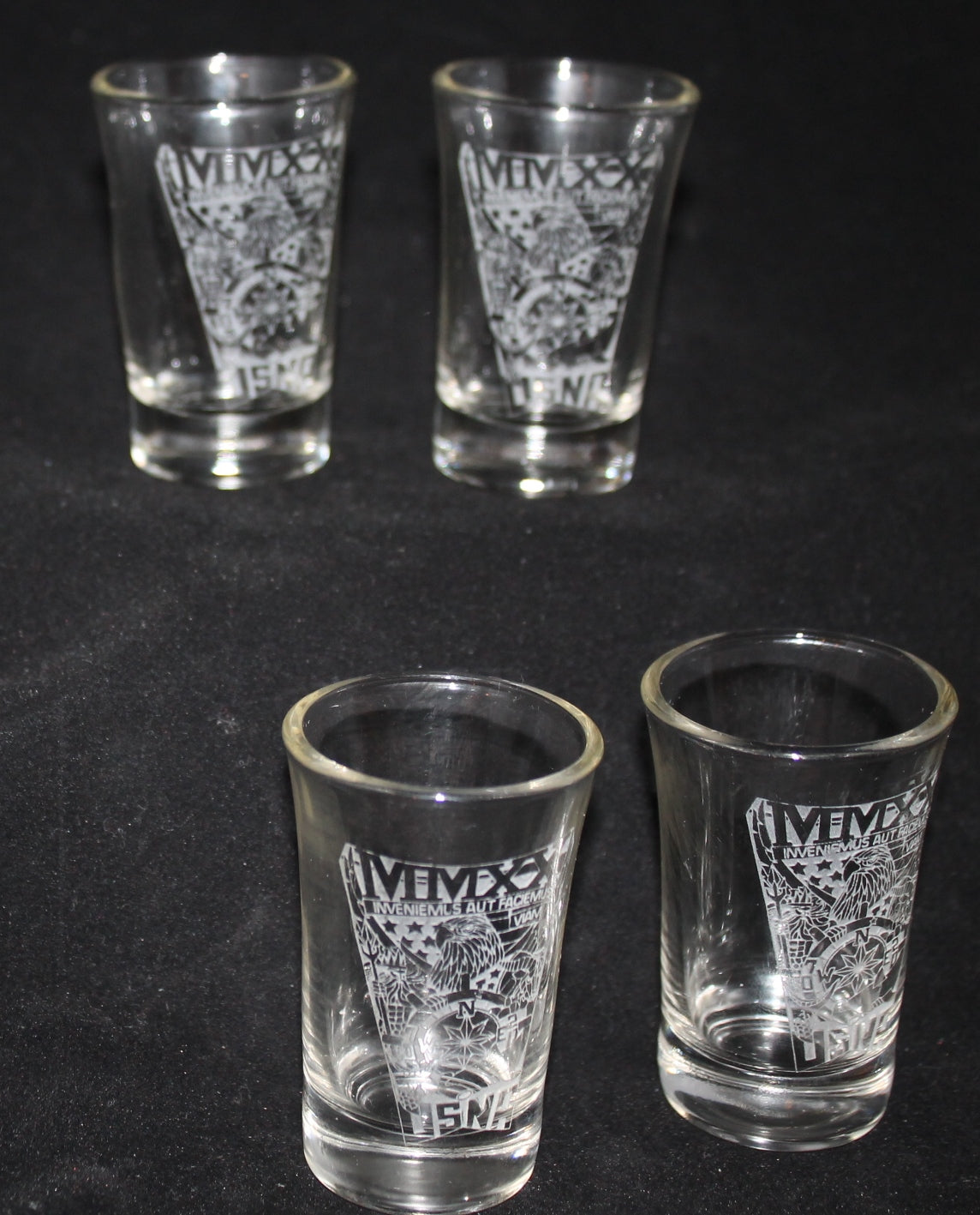 Custom 1.5oz Shot Glass USNA USMMA USAFA Sand Carved SET of 4 graduation commencement - Samstagsandmore
