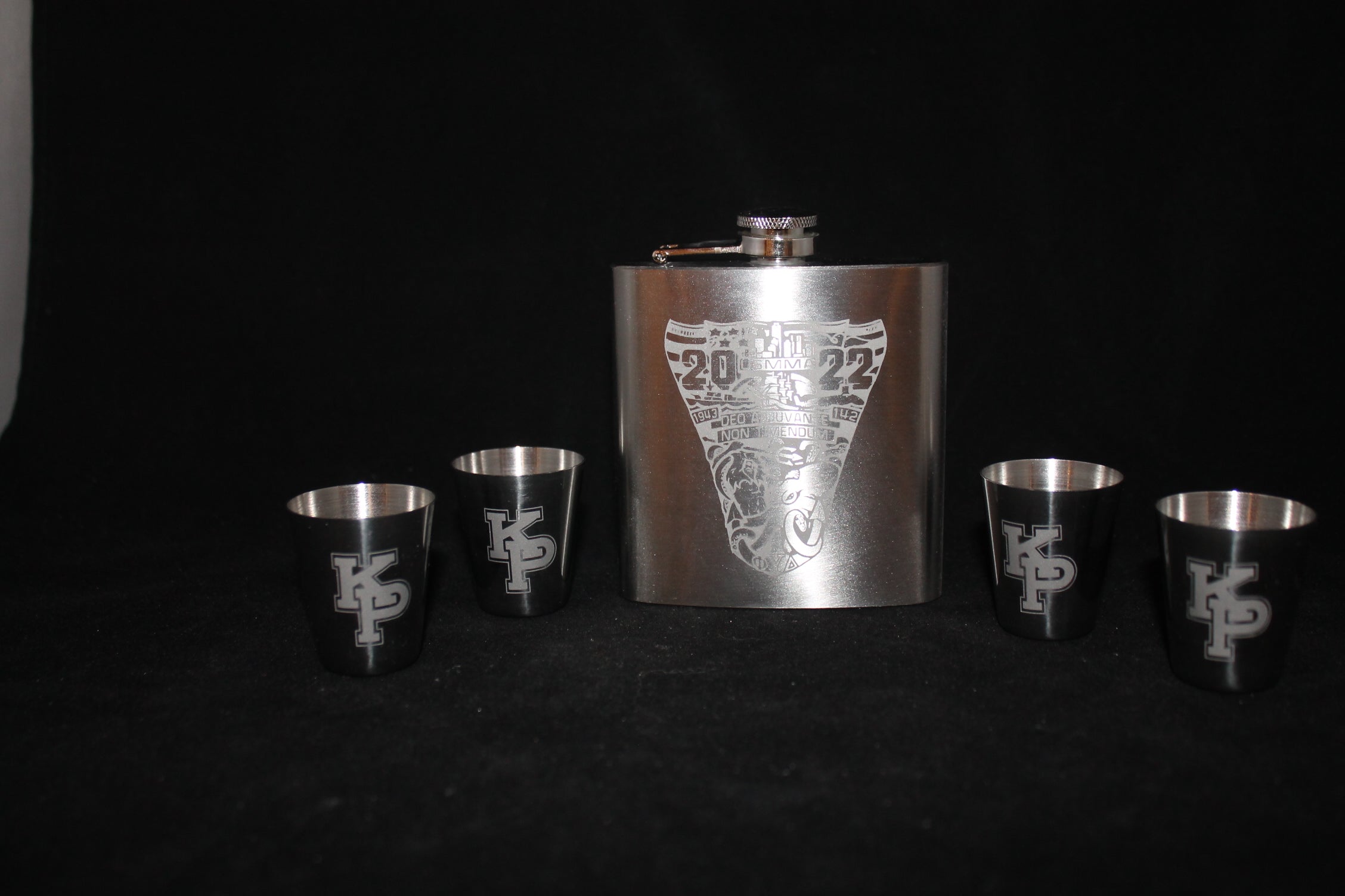 Deluxe wood presentation box flask set custom engraved USMMA USNA USAFA graduation commencement - Samstagsandmore