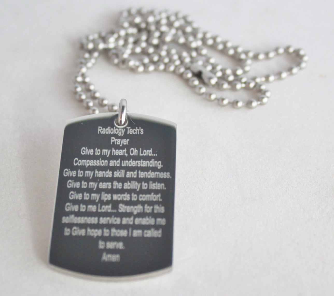 Radiology, Radiologist Prayer Dog Tag Necklace Pendant - Samstagsandmore