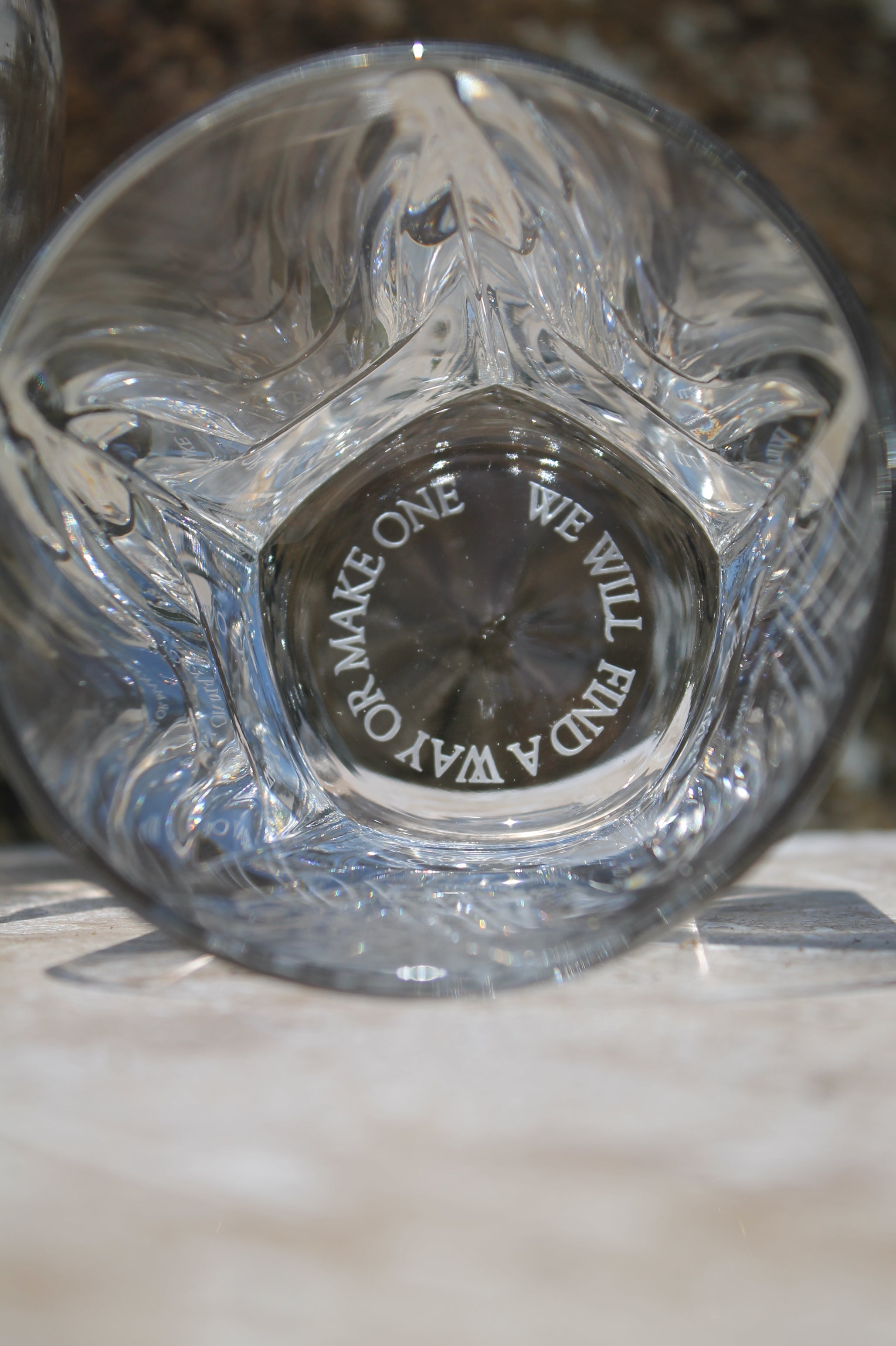 Crystal Rounded Whiskey Liquor Decanter and 2 Rocks Glass SET Custom Engraved USNA USMMA USAFA graduation commencement - Samstagsandmore