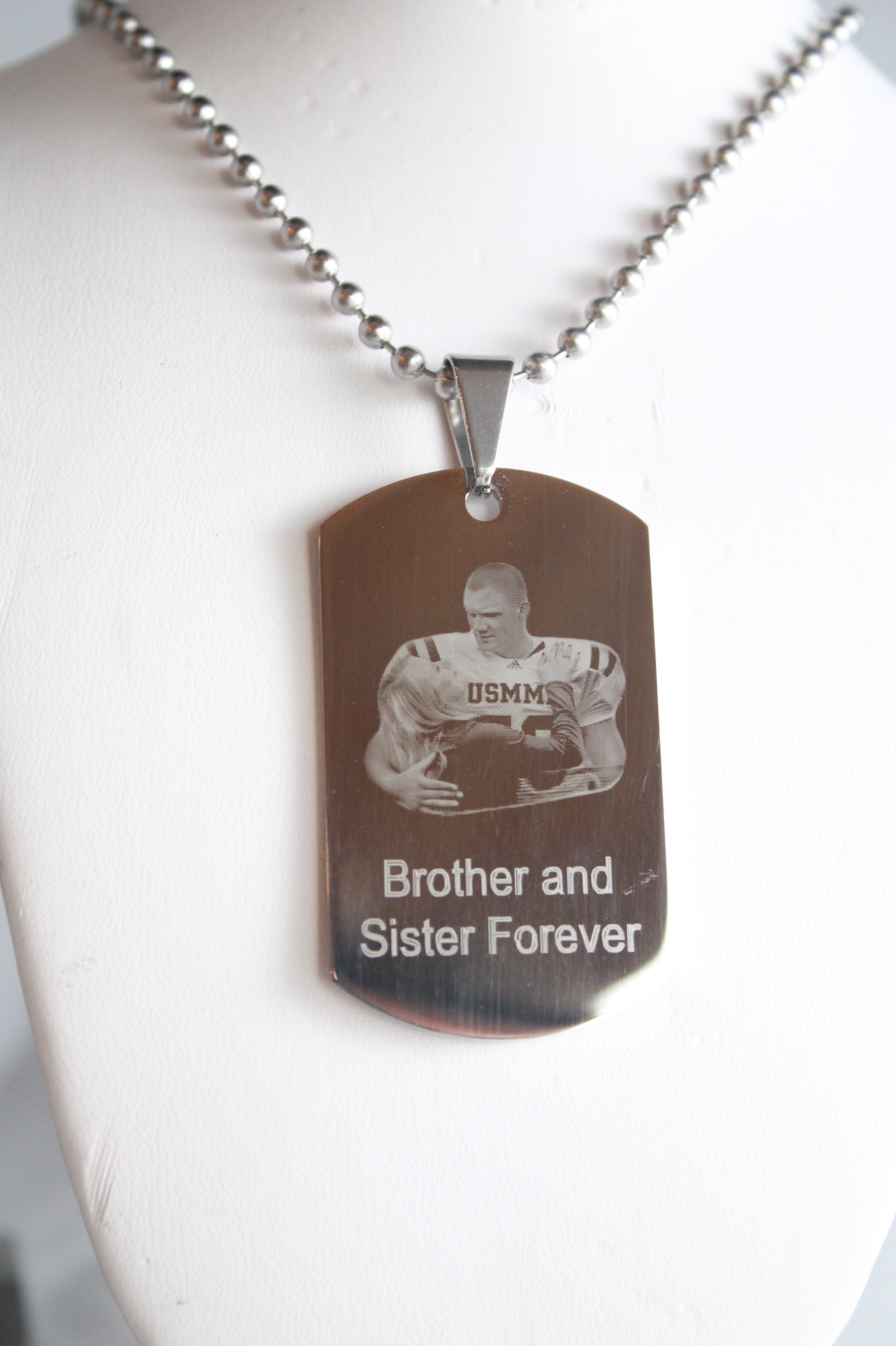 CUSTOM PERSONALIZED PICTURE STAINLESS STEEL DOG TAG AND NECKLACE ENGRAVE - Samstagsandmore